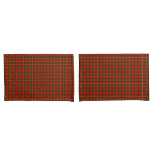 Bruce clan tartan red green plaid pillowcase
