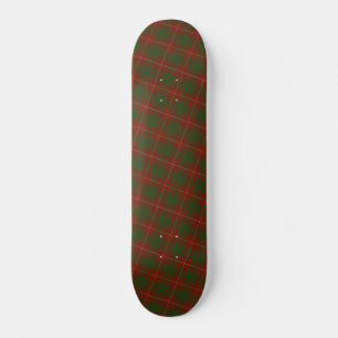 Bruce Clan tartan - reds greens Skateboard