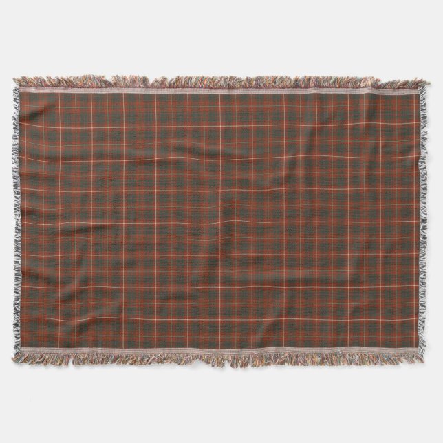 Bruce Clan Weathered Tartan Throw Blanket (Front)