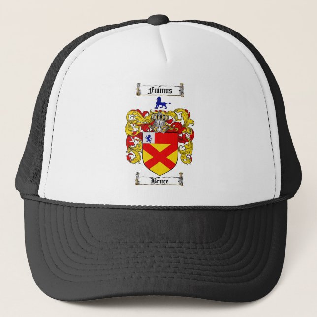 BRUCE FAMILY CREST -  BRUCE COAT OF ARMS TRUCKER HAT (Front)