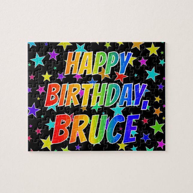 "BRUCE" First Name, Fun "HAPPY BIRTHDAY" Jigsaw Puzzle (Horizontal)