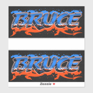 Bruce First Name Graffiti Sticker