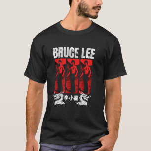 Bruce Lee Red Photo Blocks Vintage Martial Arts T-Shirt