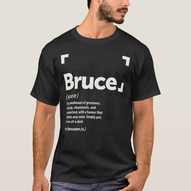 Bruce Name Definition Personalised Name Bruce T-Shirt (Front)
