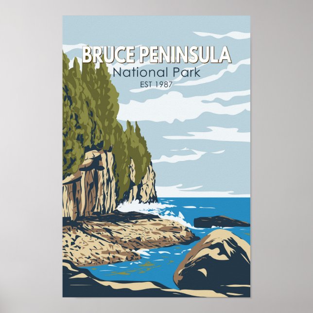 Bruce Peninsula National Park Canada Travel Art Poster (Front)