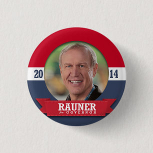 BRUCE RAUNER CAMPAIGN 3 CM ROUND BADGE