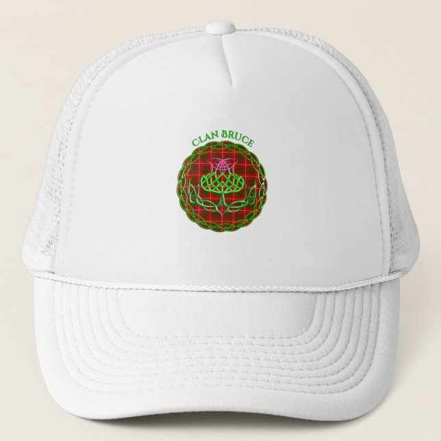 Bruce Scottish Tartan Celtic Thistle Trucker Hat (Front)