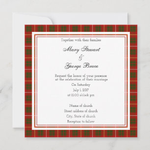 Bruce Scottish Wedding Square Invitation