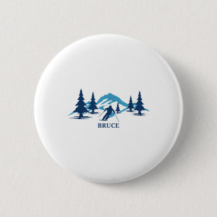 Bruce Ski Resort Skiing Skier _1 6 Cm Round Badge