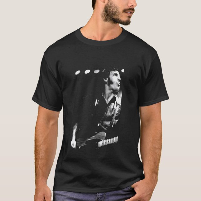 Bruce Springsteen B&W Live Shot By Simon Fowler T-Shirt (Front)