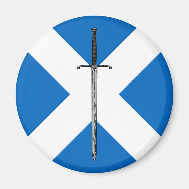 Bruce Sword on Saltire Magnet (Front)