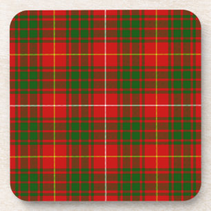 Bruce tartan red green plaid coaster