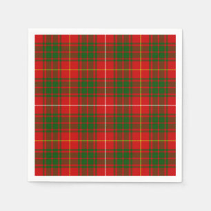 Bruce tartan red green plaid napkin