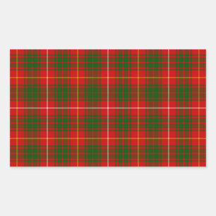 Bruce tartan red green plaid rectangular sticker