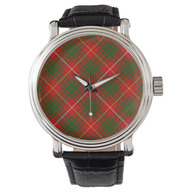 Bruce tartan red green plaid watch (Front)