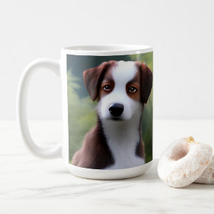 Bruce The Border Collie Puppy, Coffee Mug