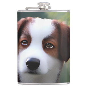 Bruce The Border Collie Puppy, Hip Flask