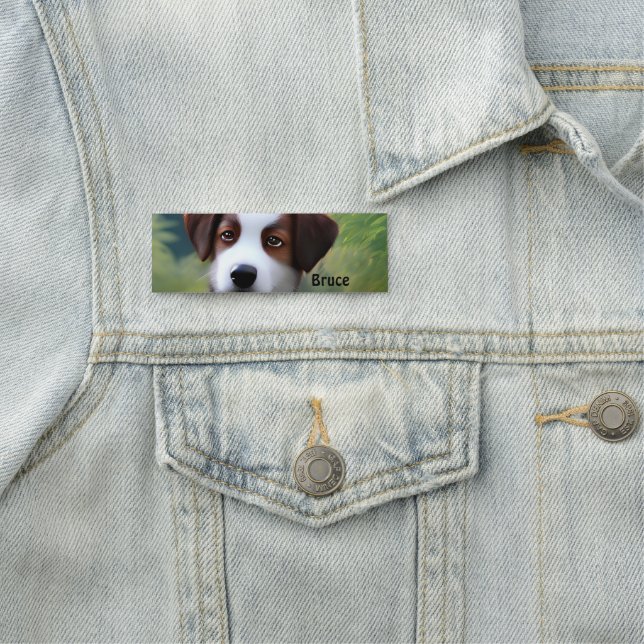 Bruce The Border Collie Puppy, Name Tag (In Situ)