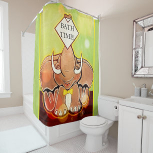 Bruce, The Elephant Speller Shower Curtain