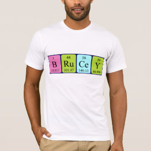 Brucey periodic table name shirt