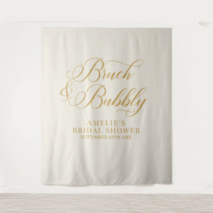 Bruch and bubbly cream gold bridal banner backdrop tapestry