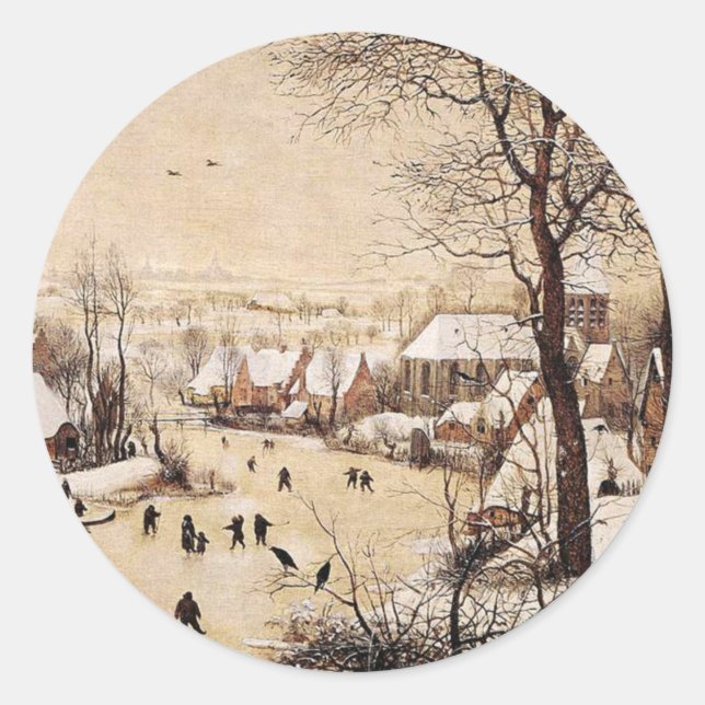 Bruegel the Elder - Winter Landscape Classic Round Sticker (Front)