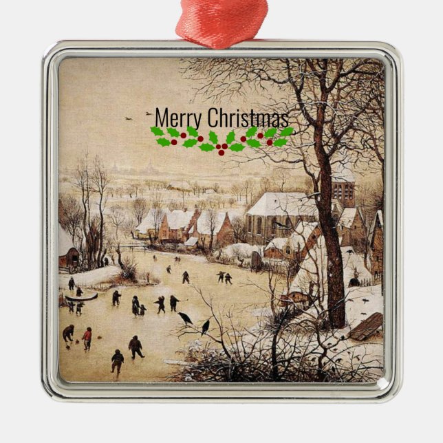 Bruegel the Elder - Winter Landscape, Metal Ornament (Front)