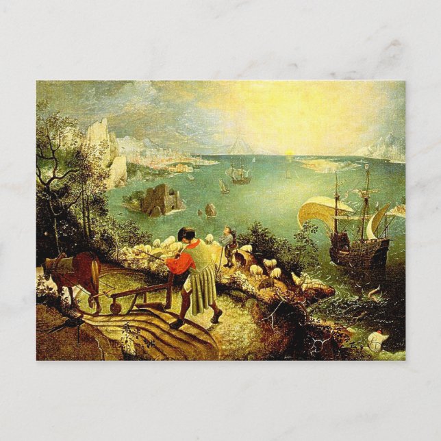 Bruegel's Landscape with the Fall of Icarus - 1558 Postcard (Front)
