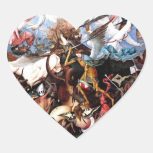 Bruegel's "The Fall Of The Rebel Angels" (1562) Heart Sticker