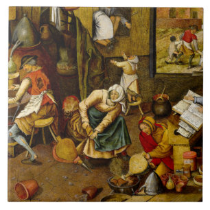 Brueghel the Younger - The Alchemist, fine art Ceramic Tile