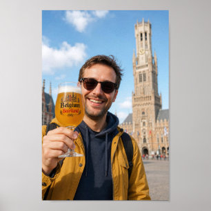 Bruges Beer Tasting Holiday Scene Poster