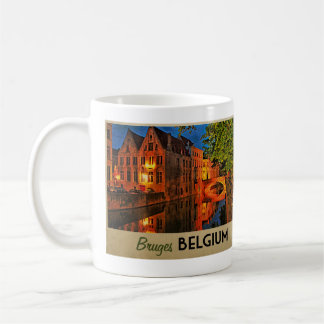Bruges Belgium At Night Coffee Mug