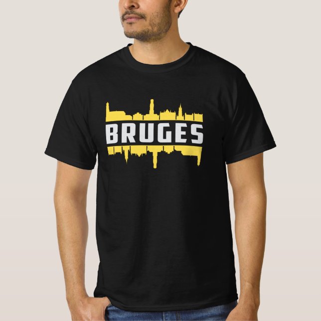 Bruges Belgium City Skyline Cityscape Funny Gift T-Shirt (Front)