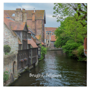 Bruges, Belgium (labeled) Ceramic Tile