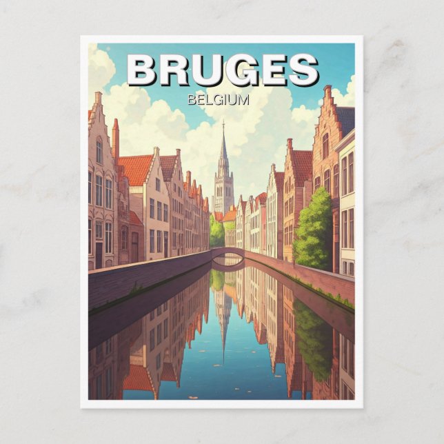 Bruges Belgium Travel Canal Postcard (Front)