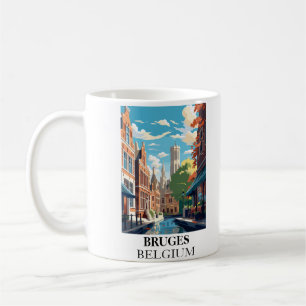 Bruges Belgium Travel Illustration Coffee Mug