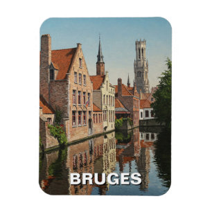 Bruges Belgium Travel Souvenir Vintage Magnet
