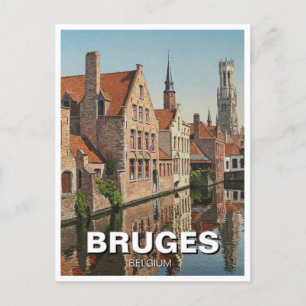 Bruges Belgium Travel Souvenir Vintage Postcard
