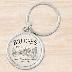 Bruges Canal City – Vintage Belgium Look  Key Ring