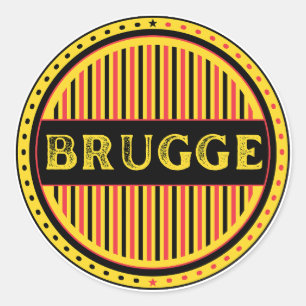 Bruges City Pride Emblem – Belgian Identity Classic Round Sticker