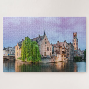 Bruges old town and Belfry tower Jigsaw Puzzle
