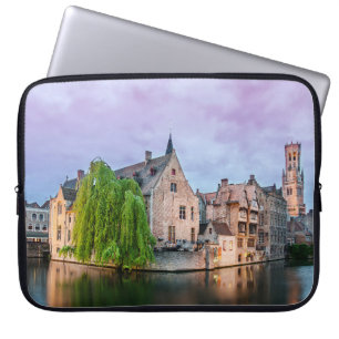 Bruges old town and Belfry tower Laptop Sleeve