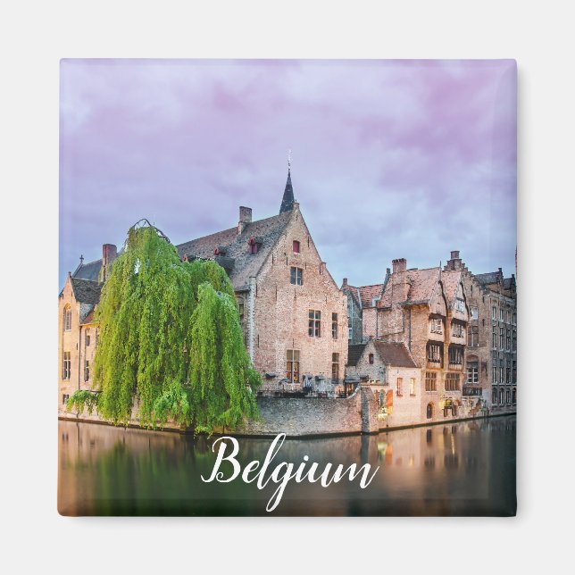 Bruges old town and Belfry tower Magnet (Front)