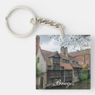 Bruges old town in Belgium Key Ring