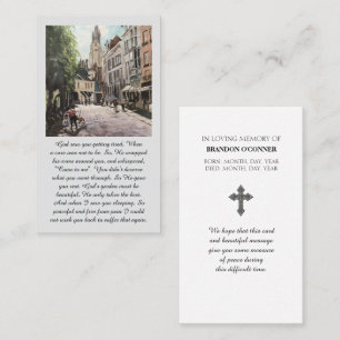 Bruges St Francis Watercolor Violet Yellow Green Business Card