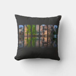 Bruges text photo composition cushion