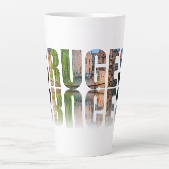 Bruges text photo composition latte mug (Front)