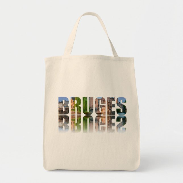 Bruges text photo composition tote bag (Front)