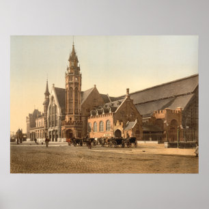 Bruges - the Station, Belgium Poster