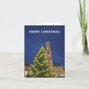 Bruges tower Christmas card